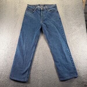 Army Navy Jeans Mens 36x30 Blue Cotton Denim Straight Leg Faded Workwear Utility